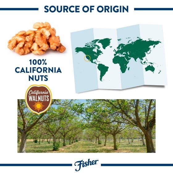 Fisher Chef’s Naturals Gluten Free, No Preservatives, Non-GMO Walnut Halves & Pi