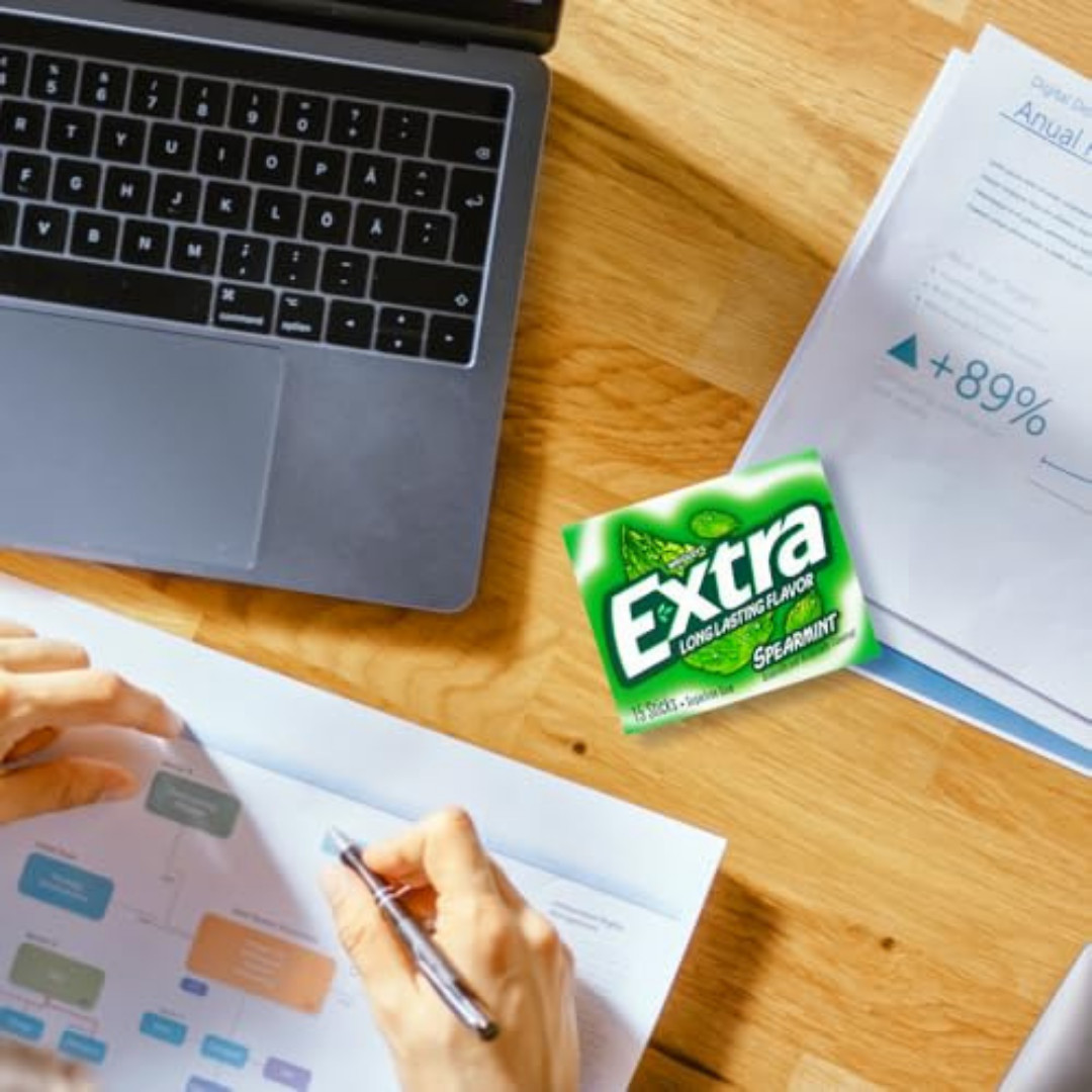 Extra Spearmint Sugarfree Chewing Gum, 15 Pieces (Pack Of 10)
