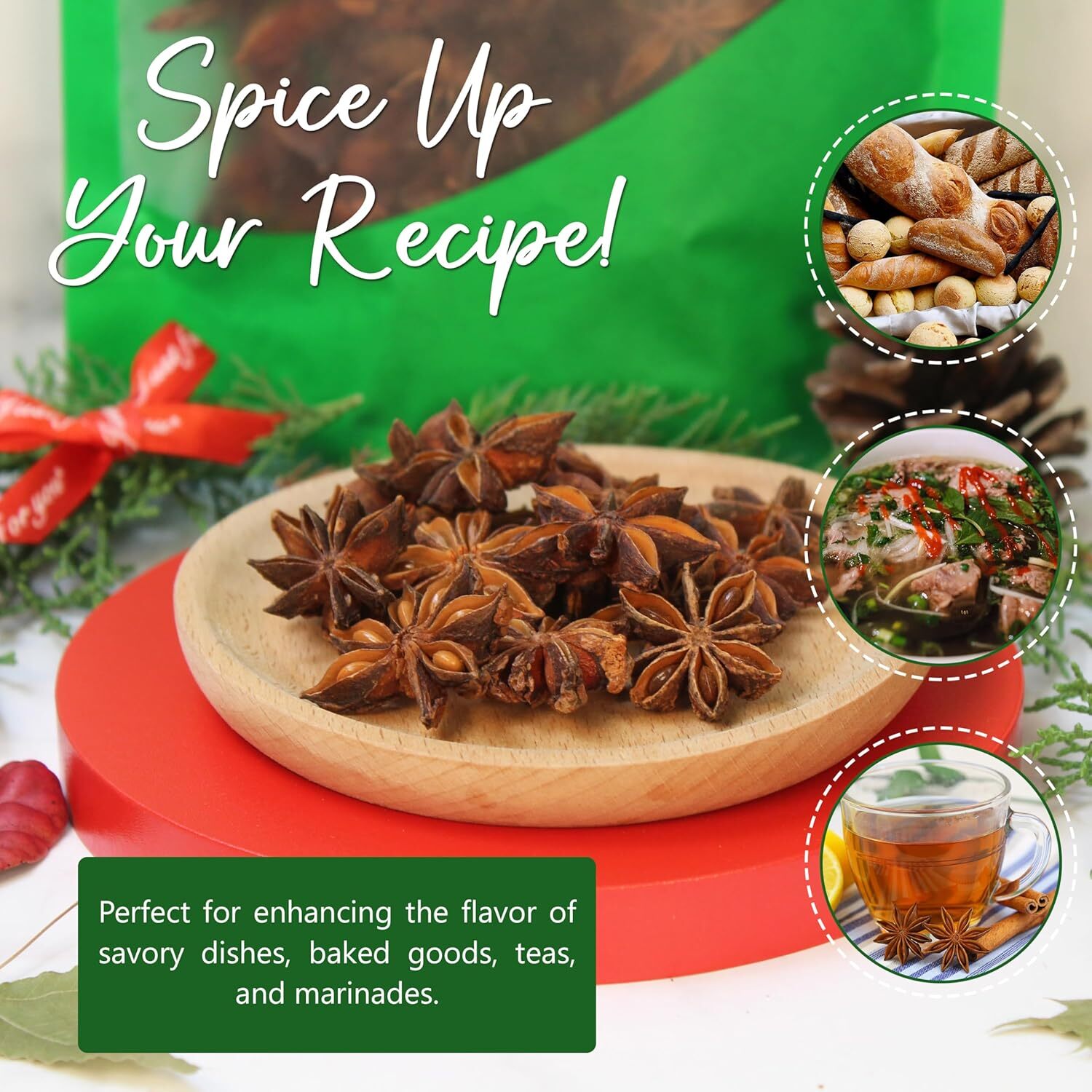 NPG Star Anise Seed Whole 16 Oz, 100% Natural Chinese Anise Star Pods Spice