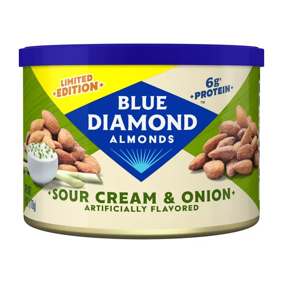Blue Diamond Sour Cream & Onion Flavored Almonds Limited Edition, 6 oz