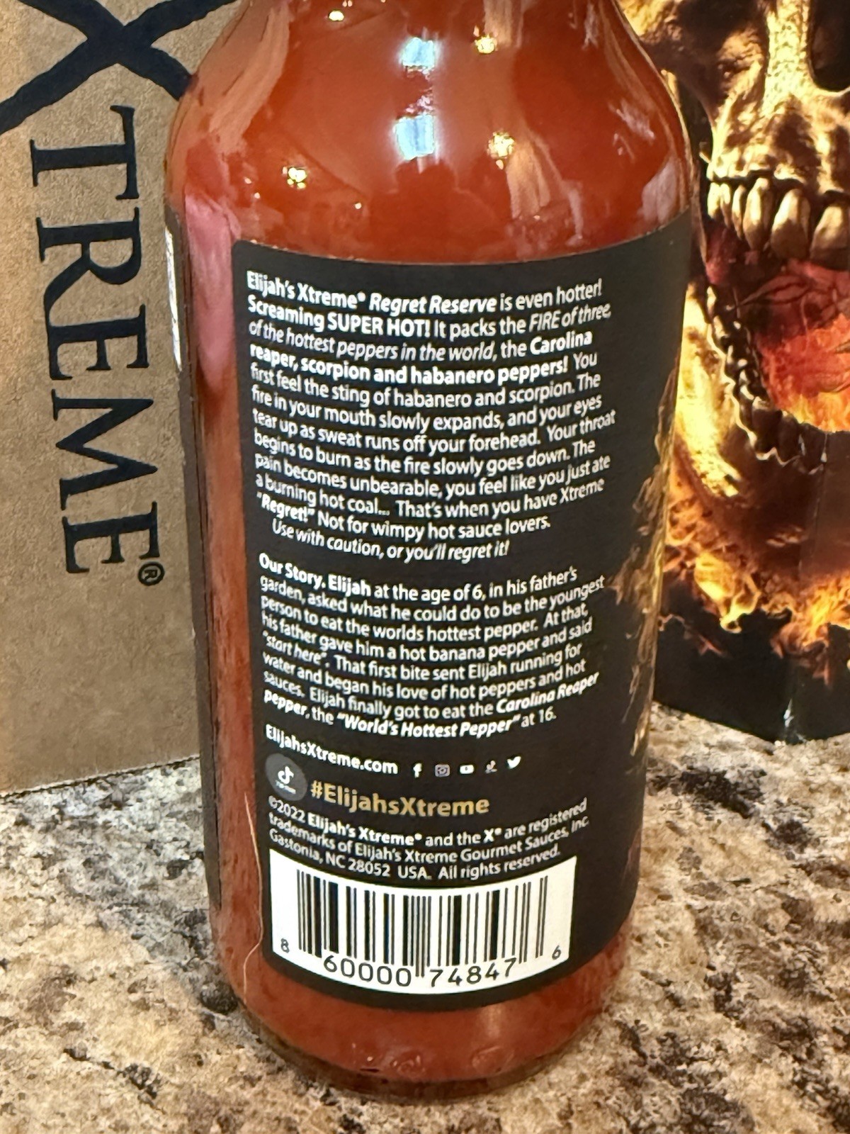 Elijah’s Xtreme Regret Reserve Hot Sauce – Carolina Reaper, Trinidad Scorpion, a