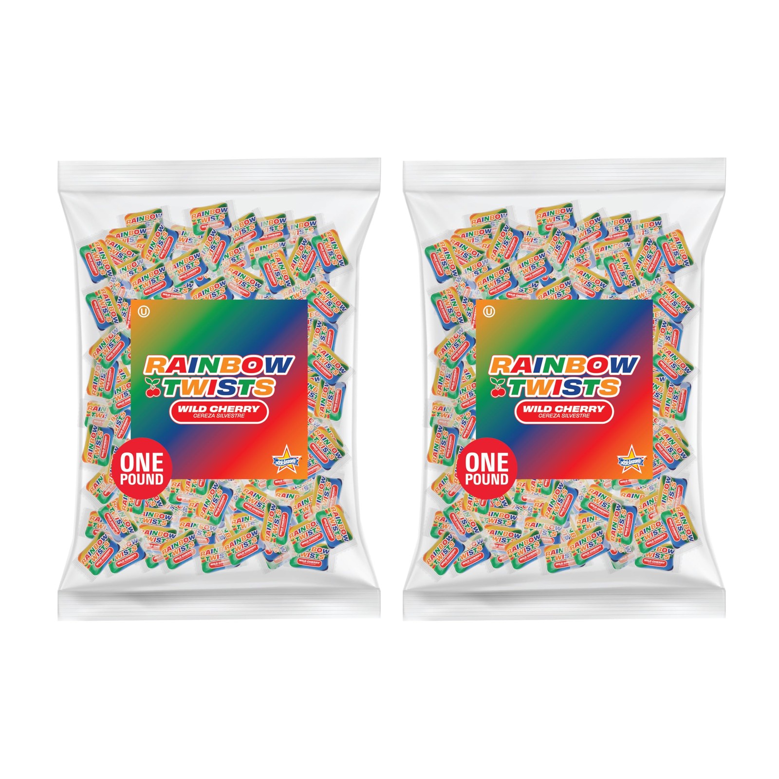 Atkinson’s Rainbow Twists Cherry Bite Size 2 lb Bag | Bulk wrapped hard candy…