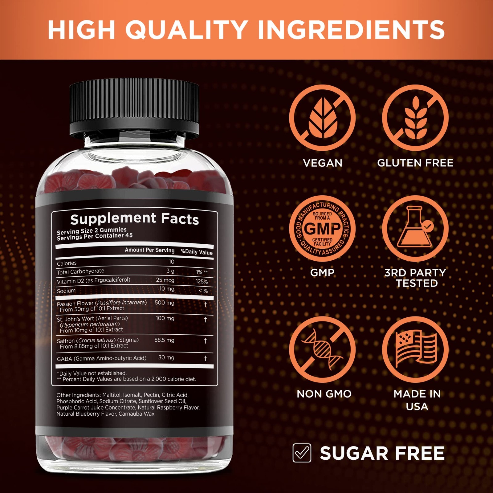 Effective Nutra Saffron Gummies for Adults 88.5mg – Mood 90 Count (Pack of 1)