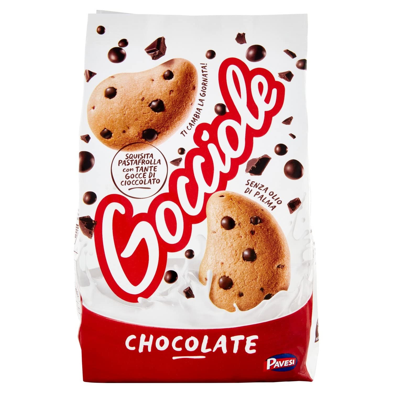 :»Gocciole Chocolate» Biscuits with Chocolate drops, no palm oil – 17,6 Oz /500g