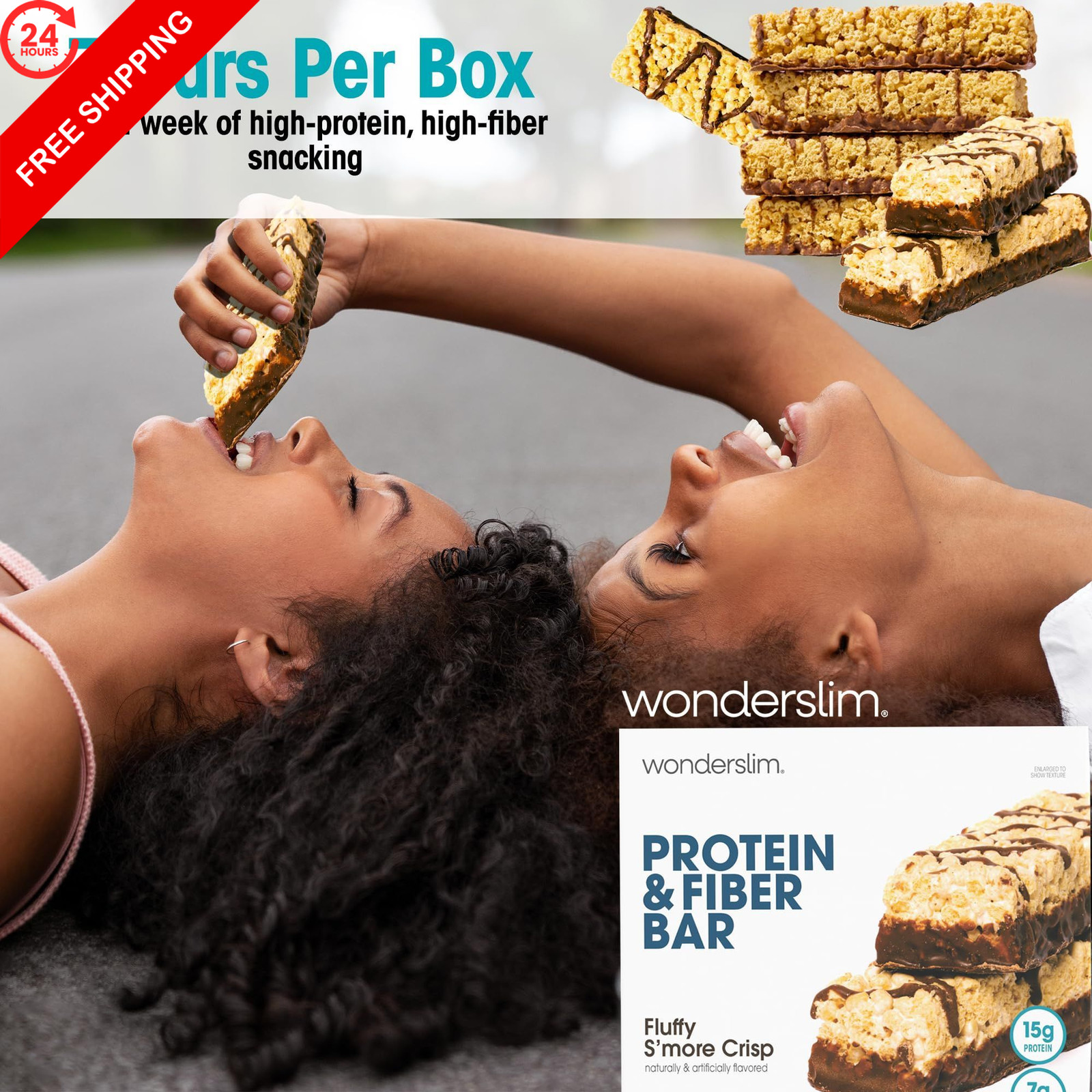 Wonderslim High Fiber Protein Bars – 15g Protein, 7 Count (Pack of 1), brown