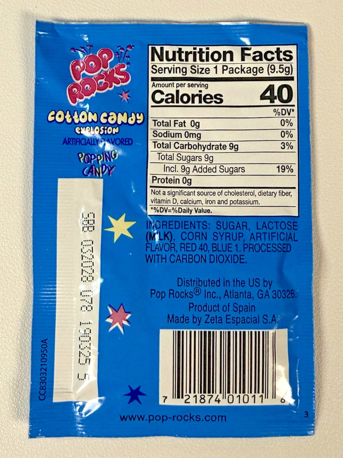 🍭 Pop Rocks Cotton Candy Explosion Popping Candy – .33oz Pack – Comb.SHIP +$1/e