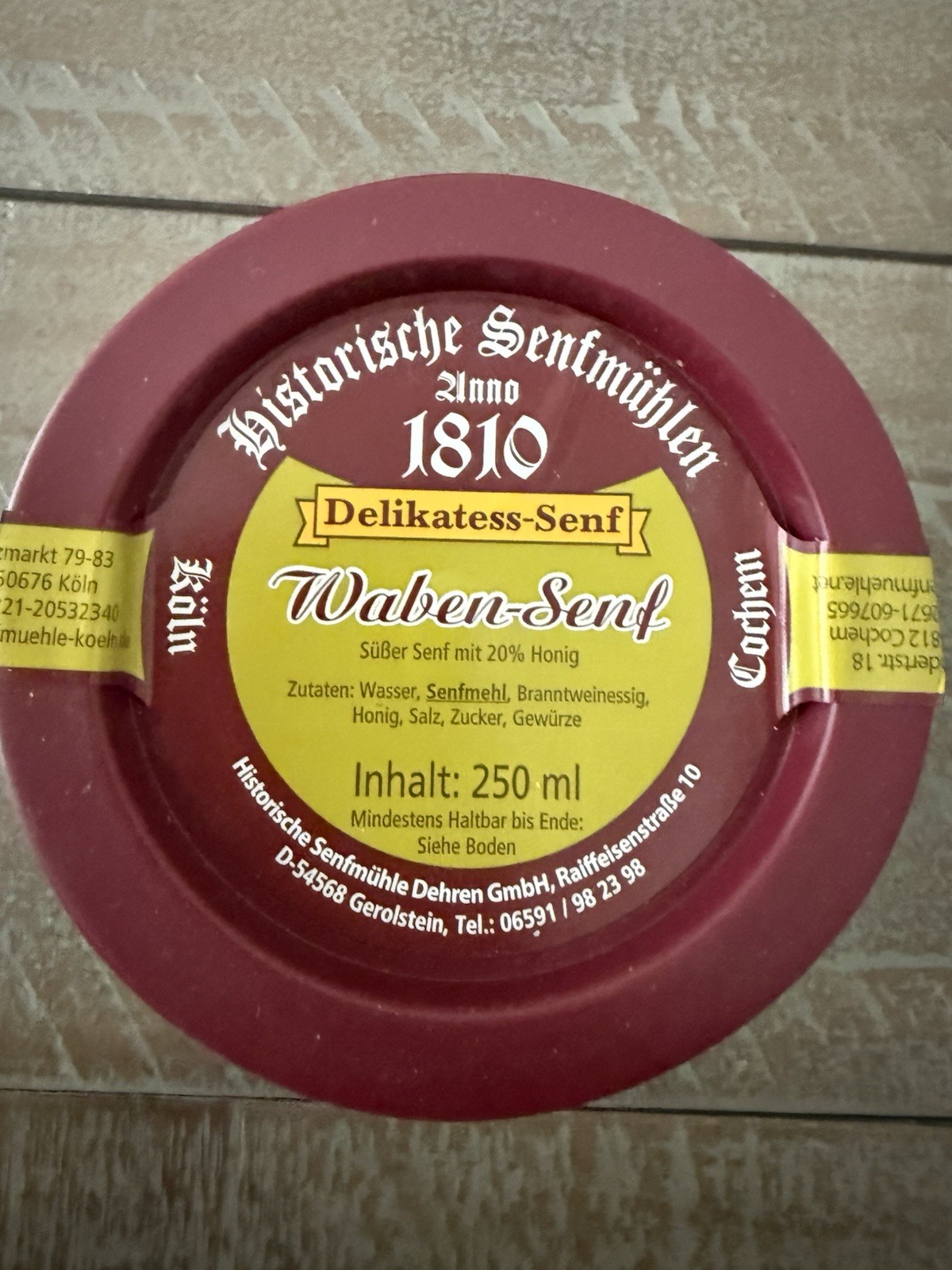 Authentic Gourmet German Honey Mustard In Stoneware Crock / Historische Senfuhle