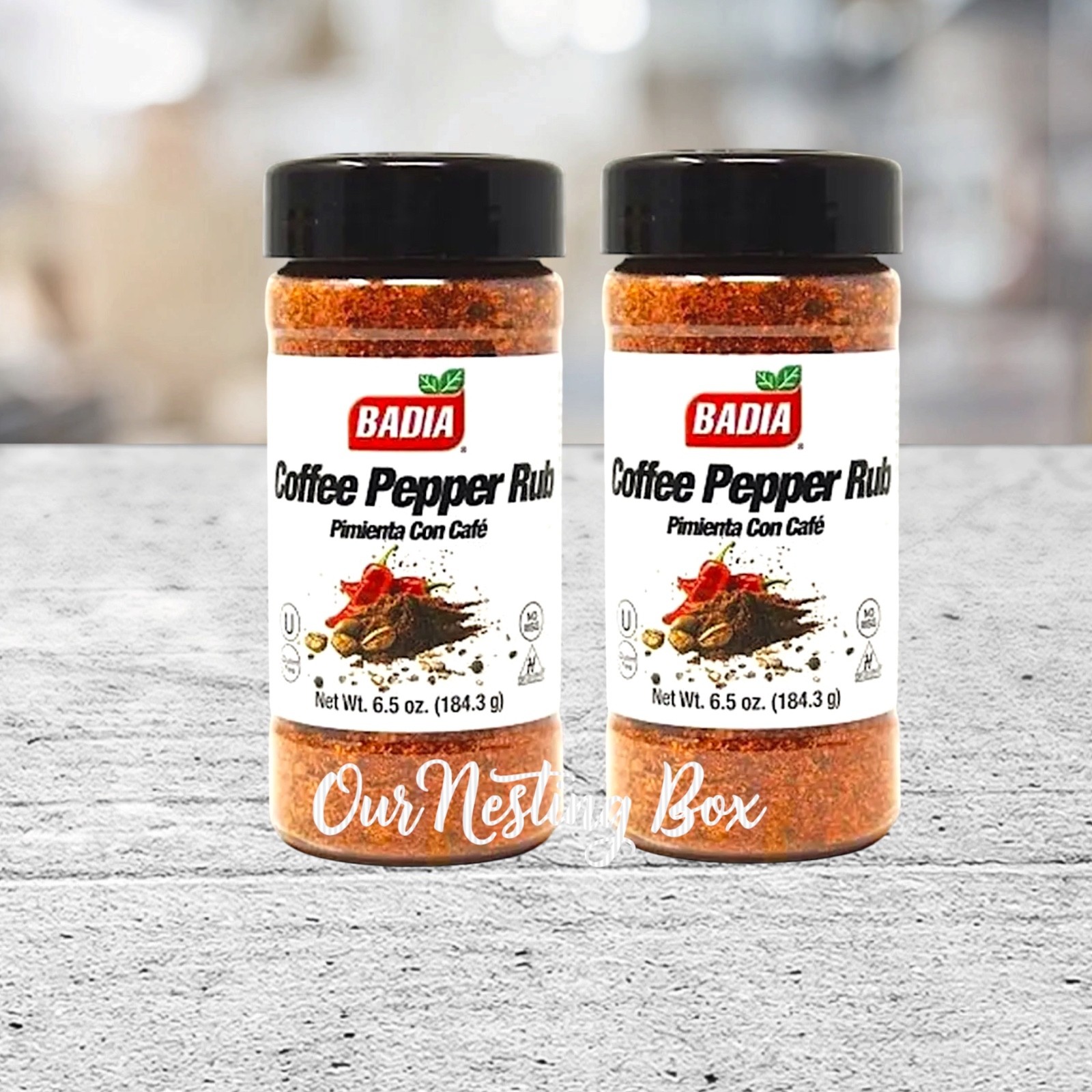 2 Badia Coffee Pepper Rub, 6.5 Ounce No MSG