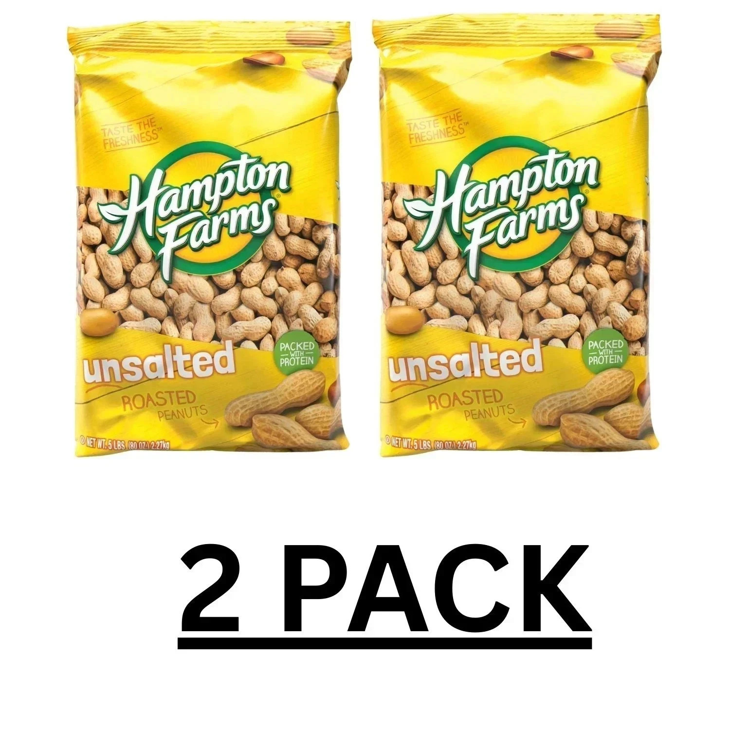 2 PACK Hampton Farms Unsalted In-Shell Peanuts 10 lbs. TOTAL – FAST SHIPPING