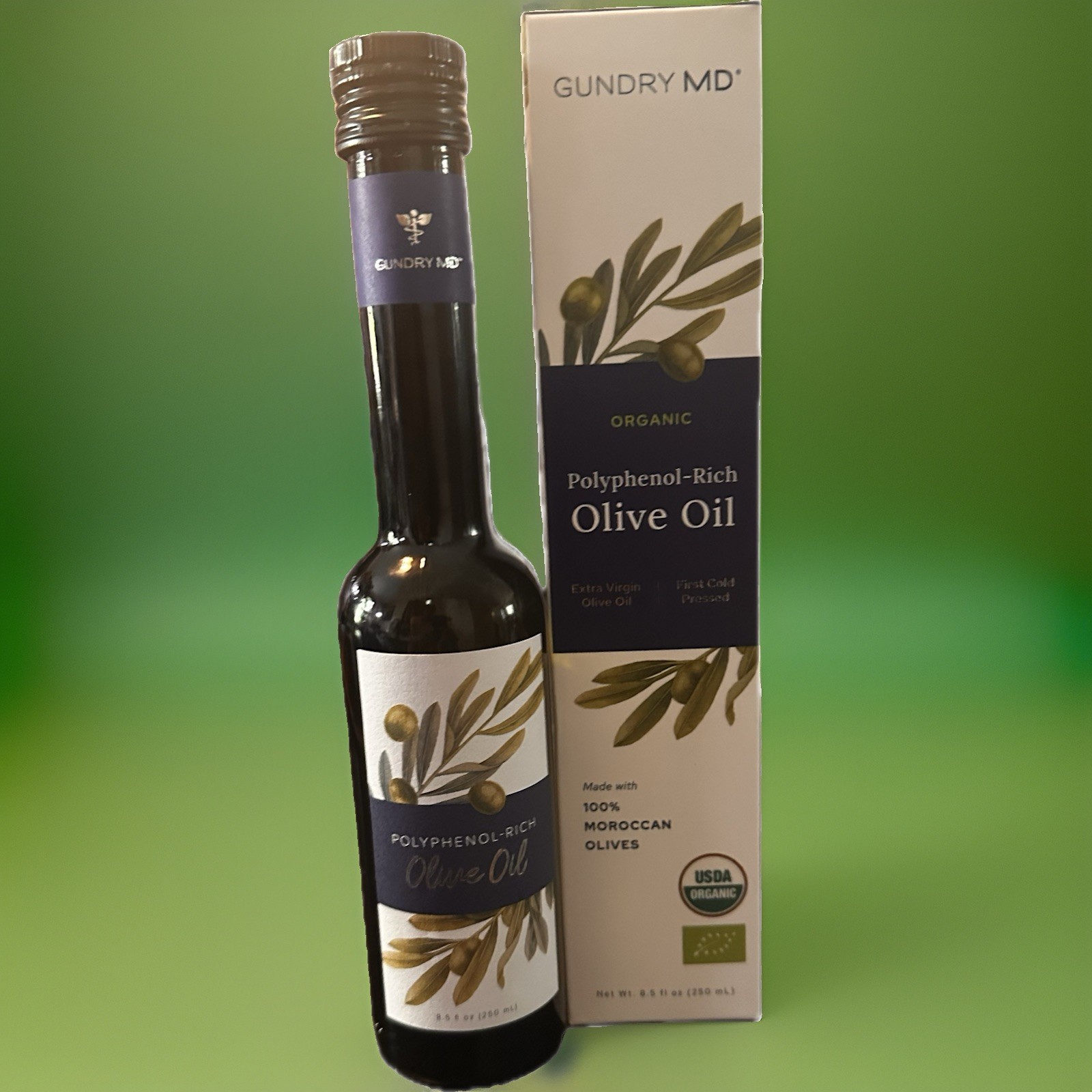 Authentic Gundry MD-Polyphenol-Rich Extra Virgin Cold-Pressed Moroccan Olive Oil