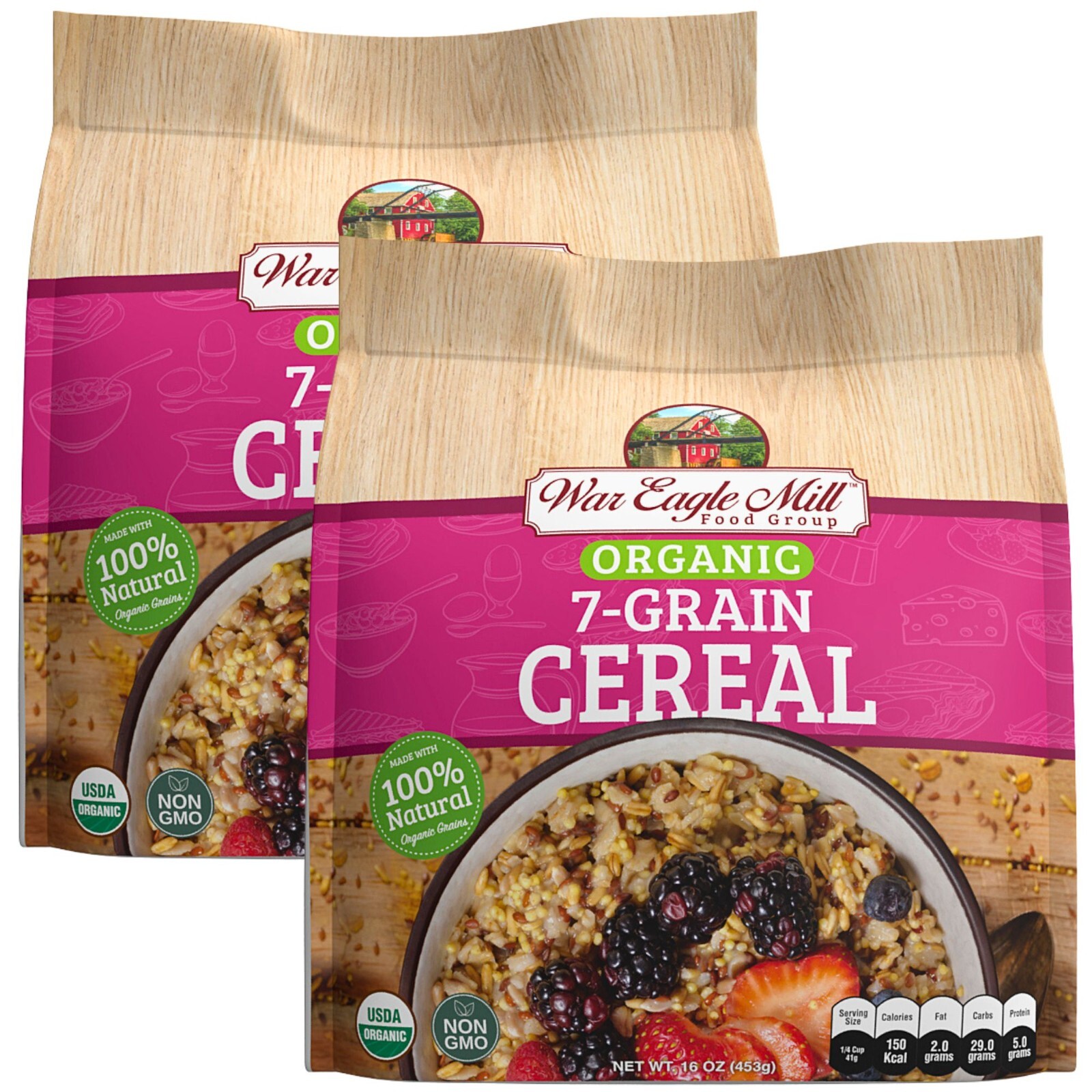 Organic 7 Grain Cereal, 16 oz Bag (2-Pack)