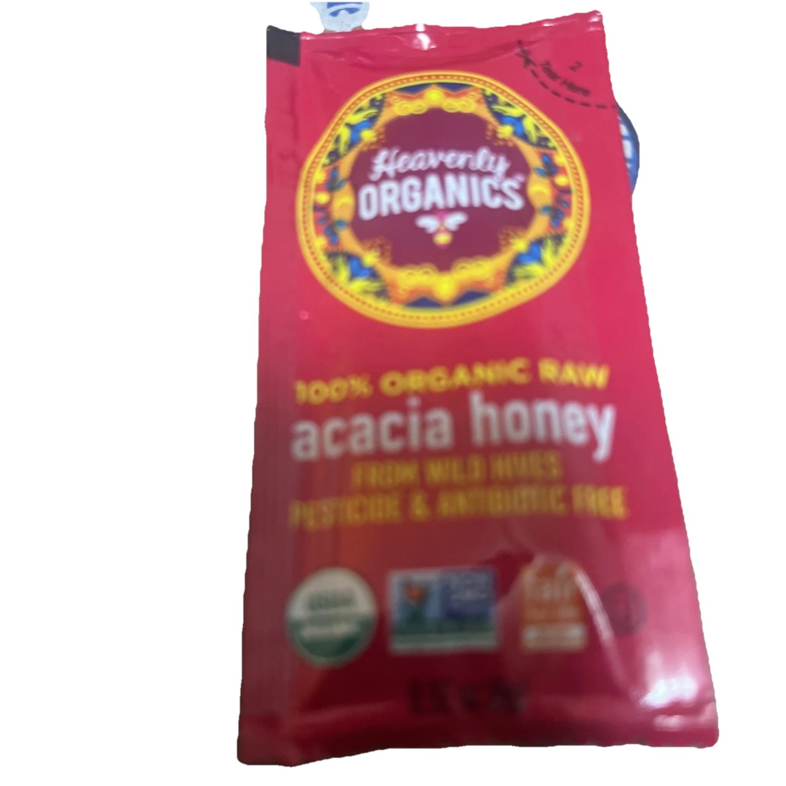Organic Raw Acacia Honey Heavenly Organics, lot of 40 individual packs wild hive