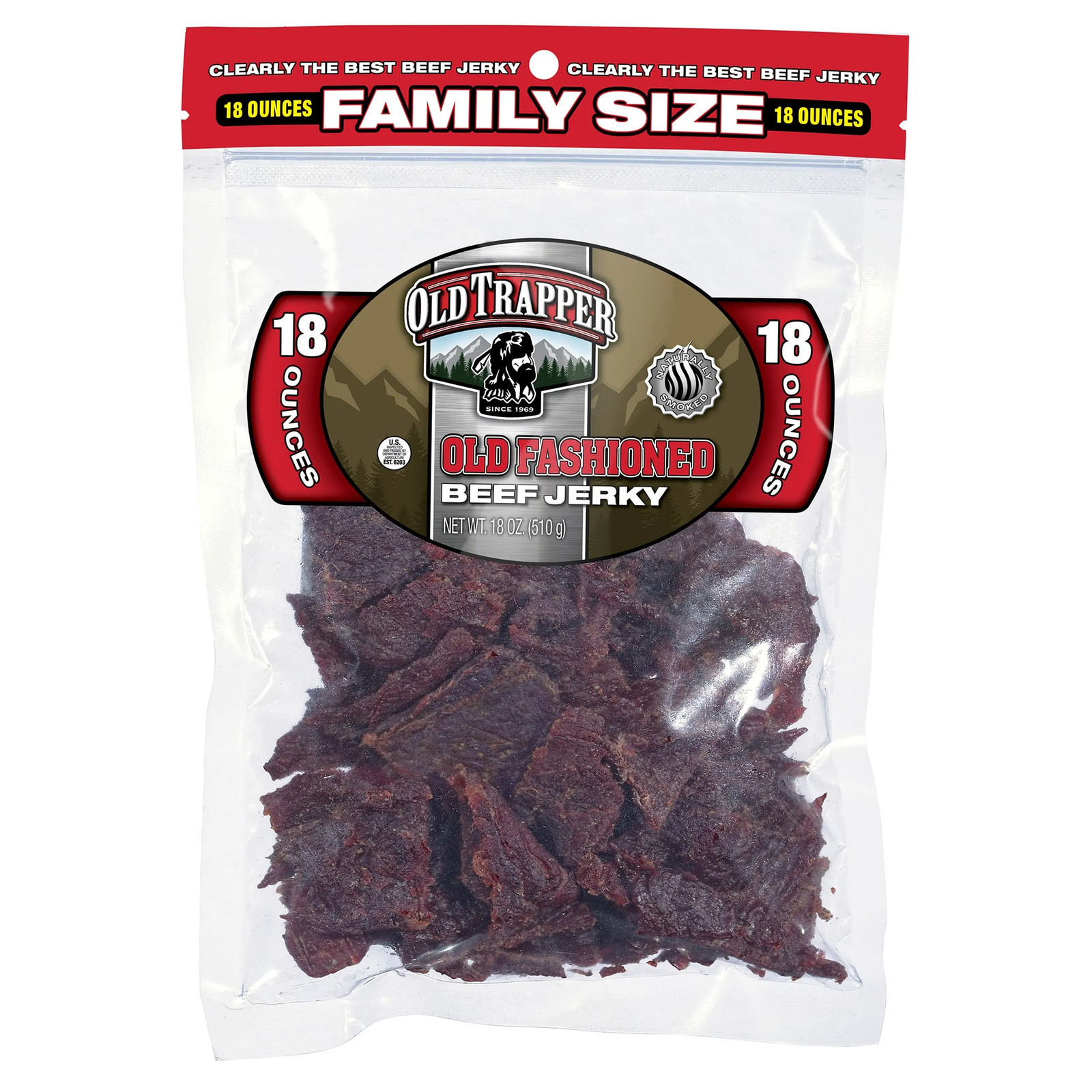 Old Trapper Old Fashioned Original Beef Jerky, Family Size, 18 oz