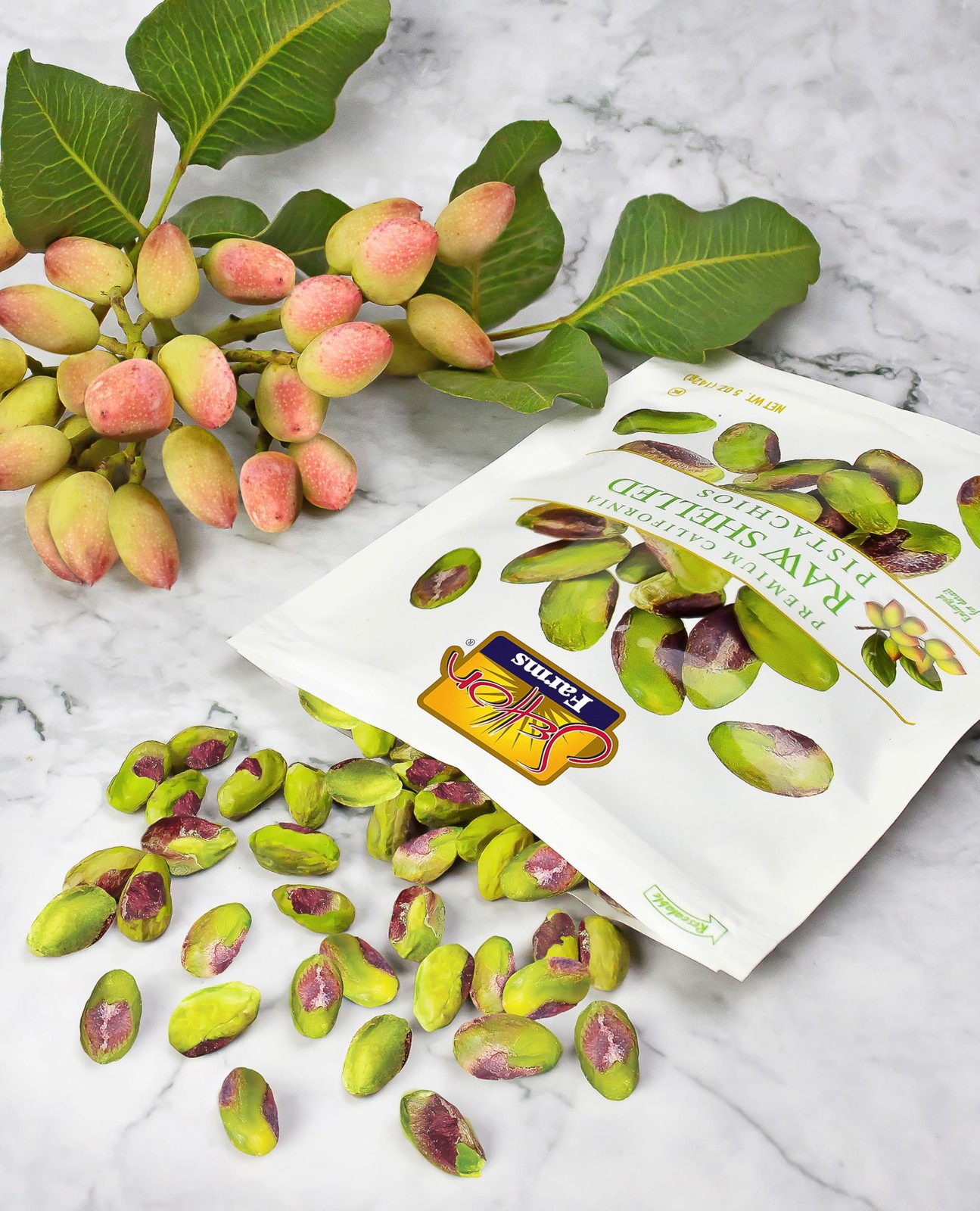 Naturally Raw Shelled Pistachios 20 oz Value Bag, No Shell Pistachios, NonGMO…