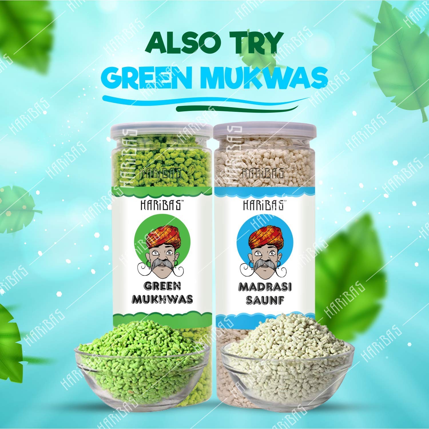 Haribas Madrasi Mukhwas Saunf 2x200g Tin Mint Mouth Freshener After Meal