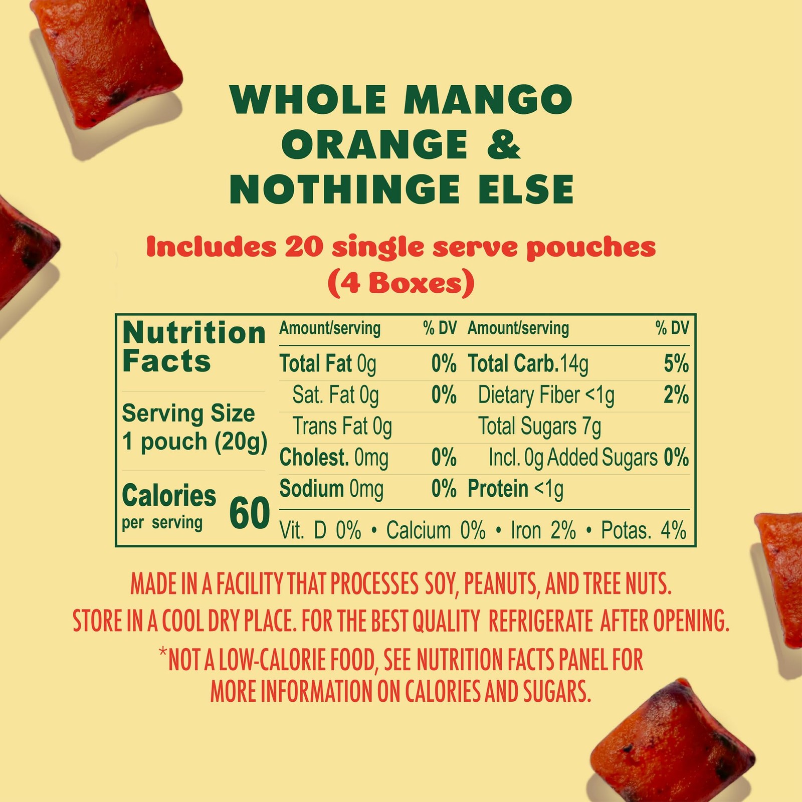 – Organic Mango & Orange Whole Fruit Gummies (Pack of 4 Boxes, 5 Bags per Box…