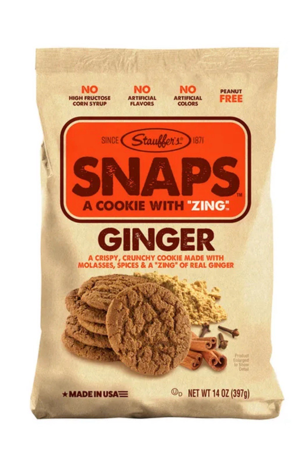 2 PK – Stauffer’s Ginger Snaps w/ Molasses, Spice & A “ZING” Of Ginger 14 oz
