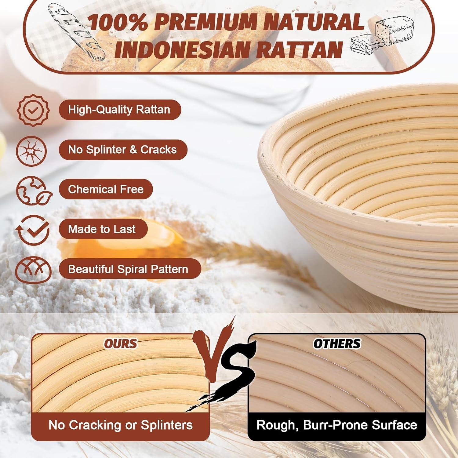 Sourdough Starter Kit Enamel Pot Bread Proofing Baskets Supplies Complete Set