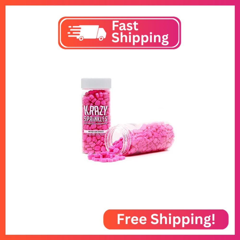 Krazy Sprinkles – Holiday Shapes (1/2 Cup 1x Jar) Edible Sprinkles for Baking, I