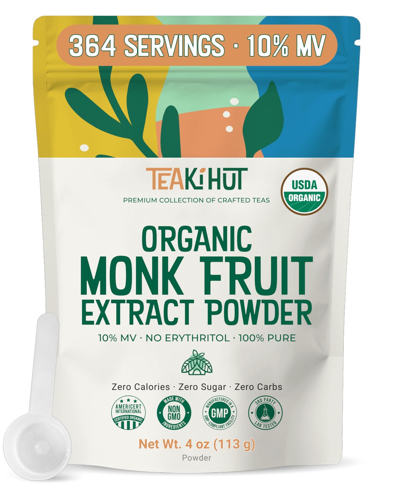 Pure Organic Monk Fruit Extract Powder, No Erythritol 4oz, 100% Monk Fruit Sw…