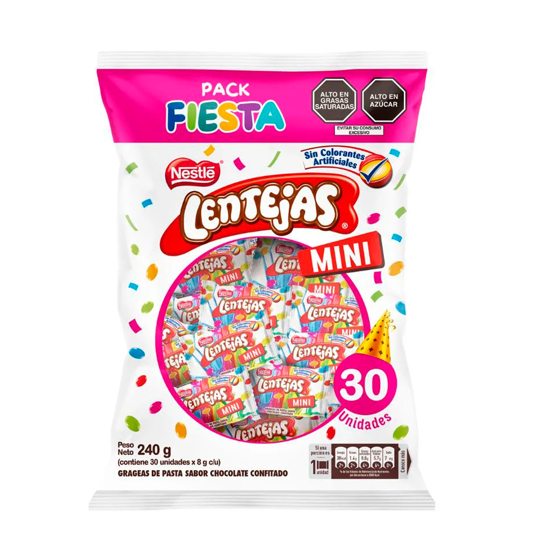 Nestle – Pack Fiesta -Lentejas Mini x 30 – Producto Peruano- Pack x 2