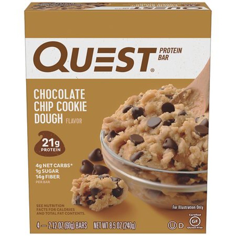 Protein Bars Chocolate Chip Cookie Dough 2.12 oz