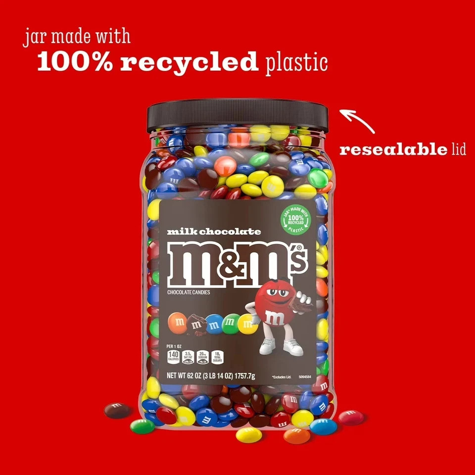 M&M’S Milk Chocolate Candy Jar, 62 oz Bulk Pack FREE FAST SHIPPING