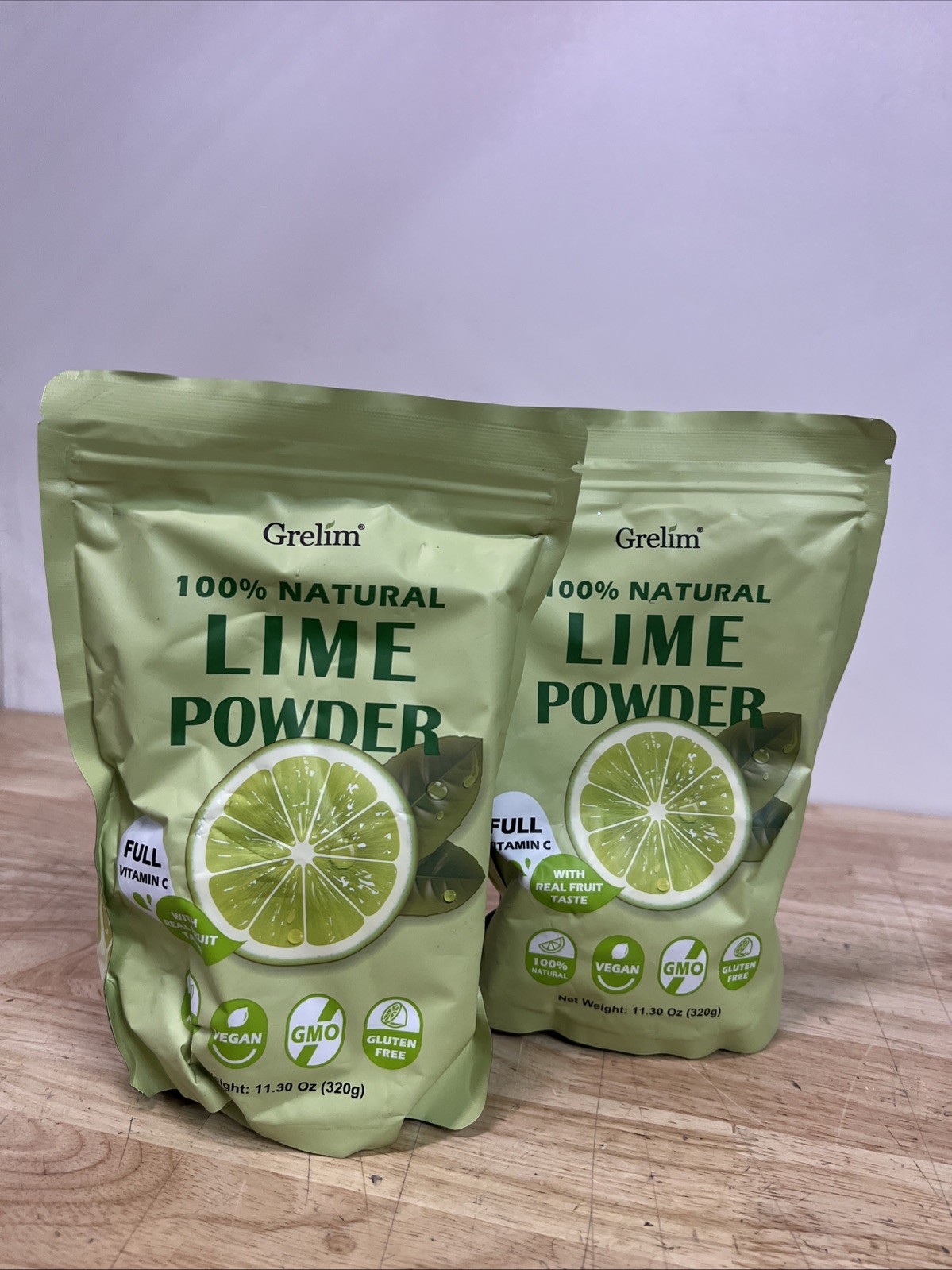 2 Bag Lot Grelim LIME POWDER 11.30 Oz 100% Natural Exp 12/27 USA No Added Sugar