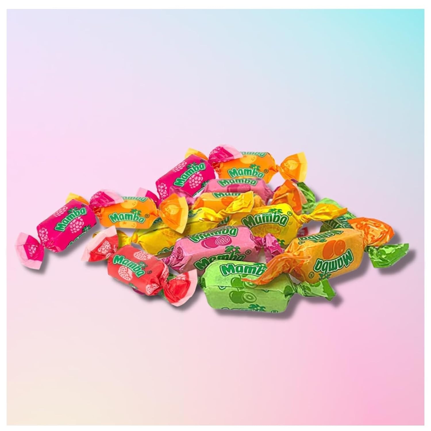 Mamba Fruit Chews Assorted, 5 Fruit Flavors Mix, Bulk Chewy Candy (4 Pounds)