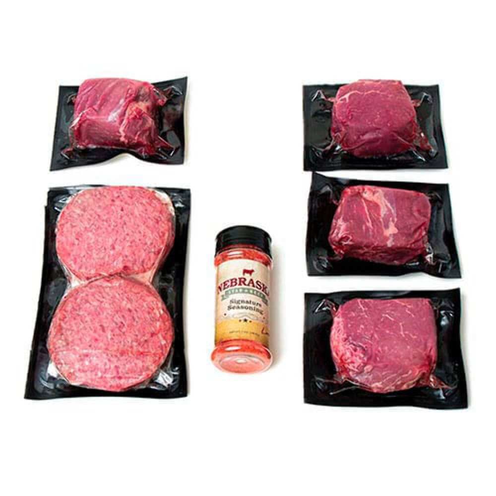 Premium Elegance Beef Package | 8 oz Filet Mignon, 1/3 lb Patties & Seasoning |