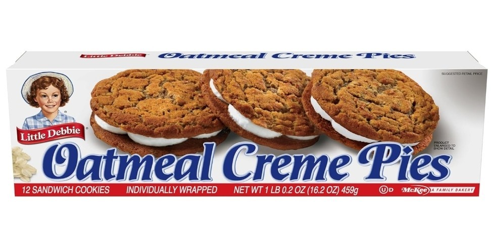 Little Debbie Oatmeal Crème Pies 12 Individually Wrapped Sandwich Cookies 16.2oz