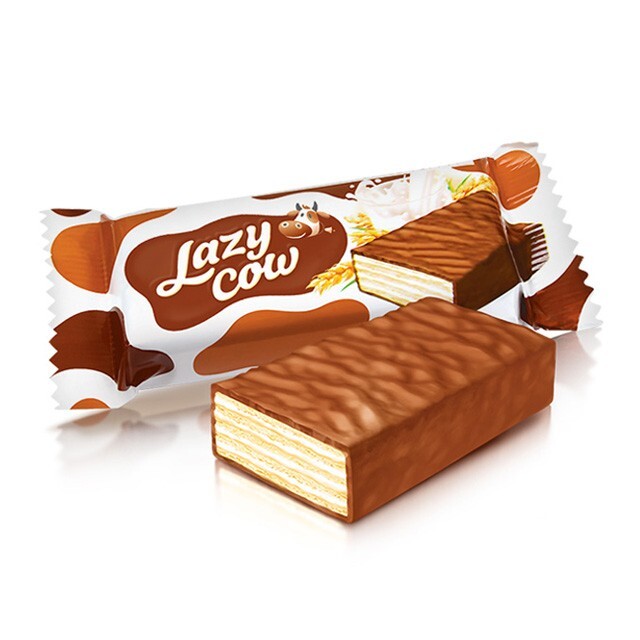 ROSHEN “Lazy Cow” Gourmet Wafer Sweets in Milk Chocolate, 1kg/2.2lbs