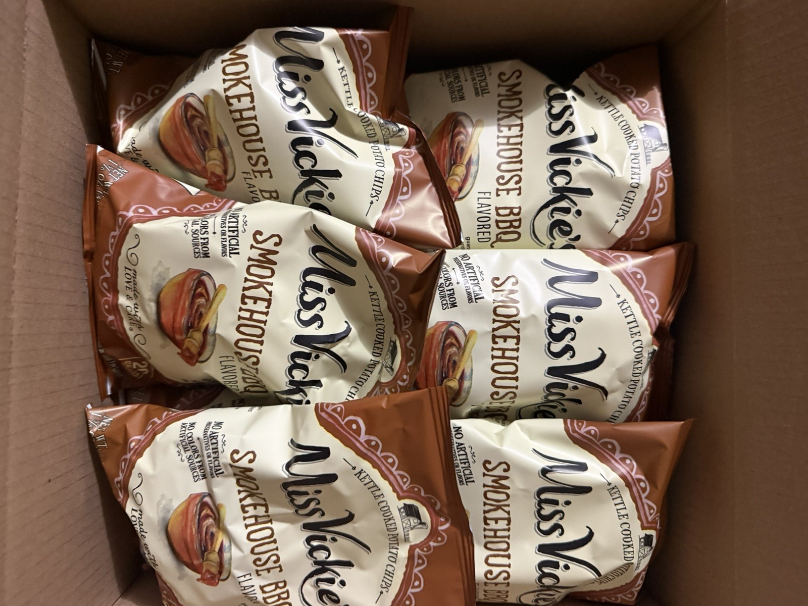 Miss Vickie’s Smokehouse BBQ Flavored Kettle Cooked PotatoChips 1.37oz Pack of 8