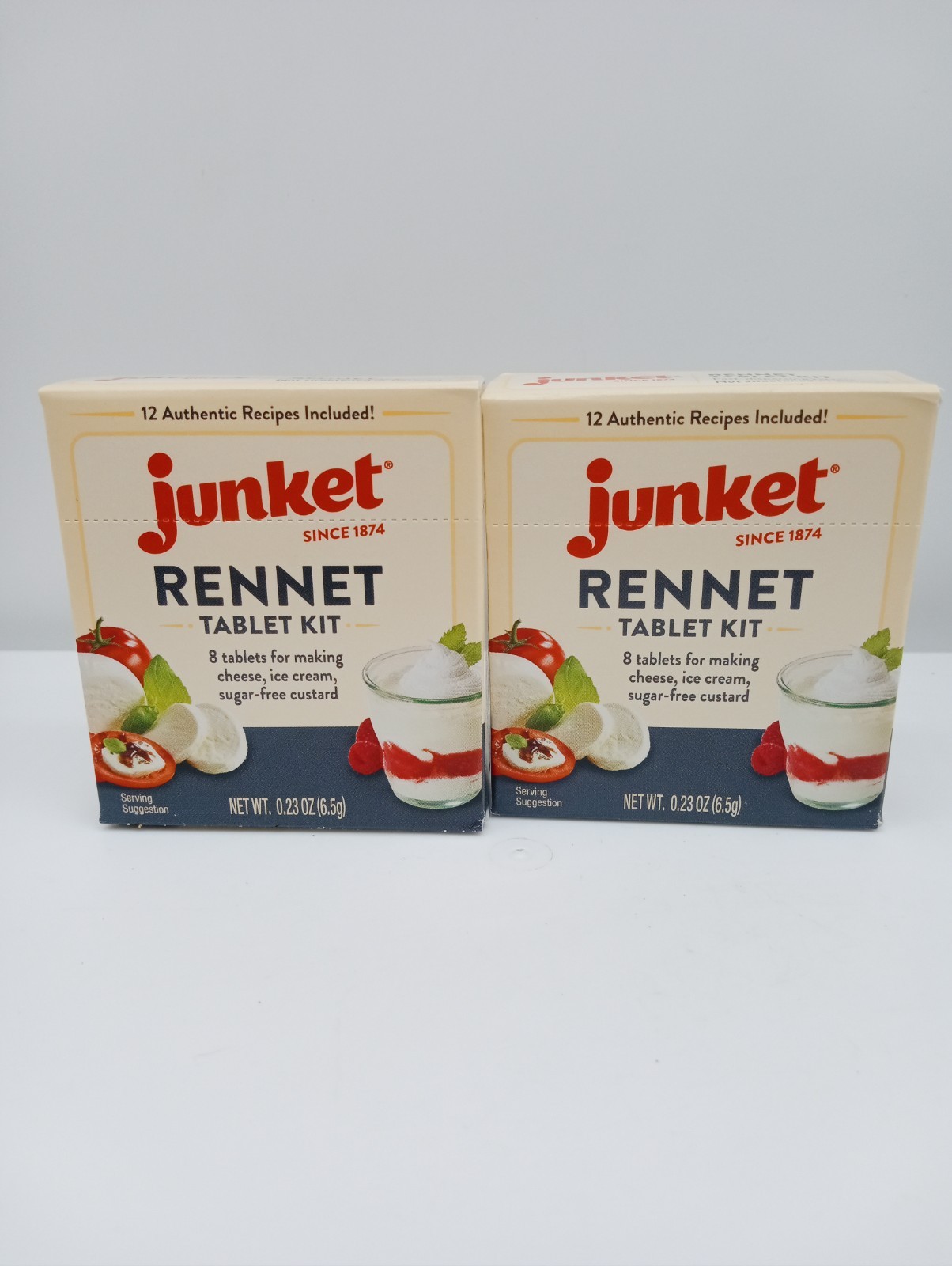 2 Boxes (8 tablets each) Junket RENNET TABLET KIT – Custard Cheese Ice Cream ୧