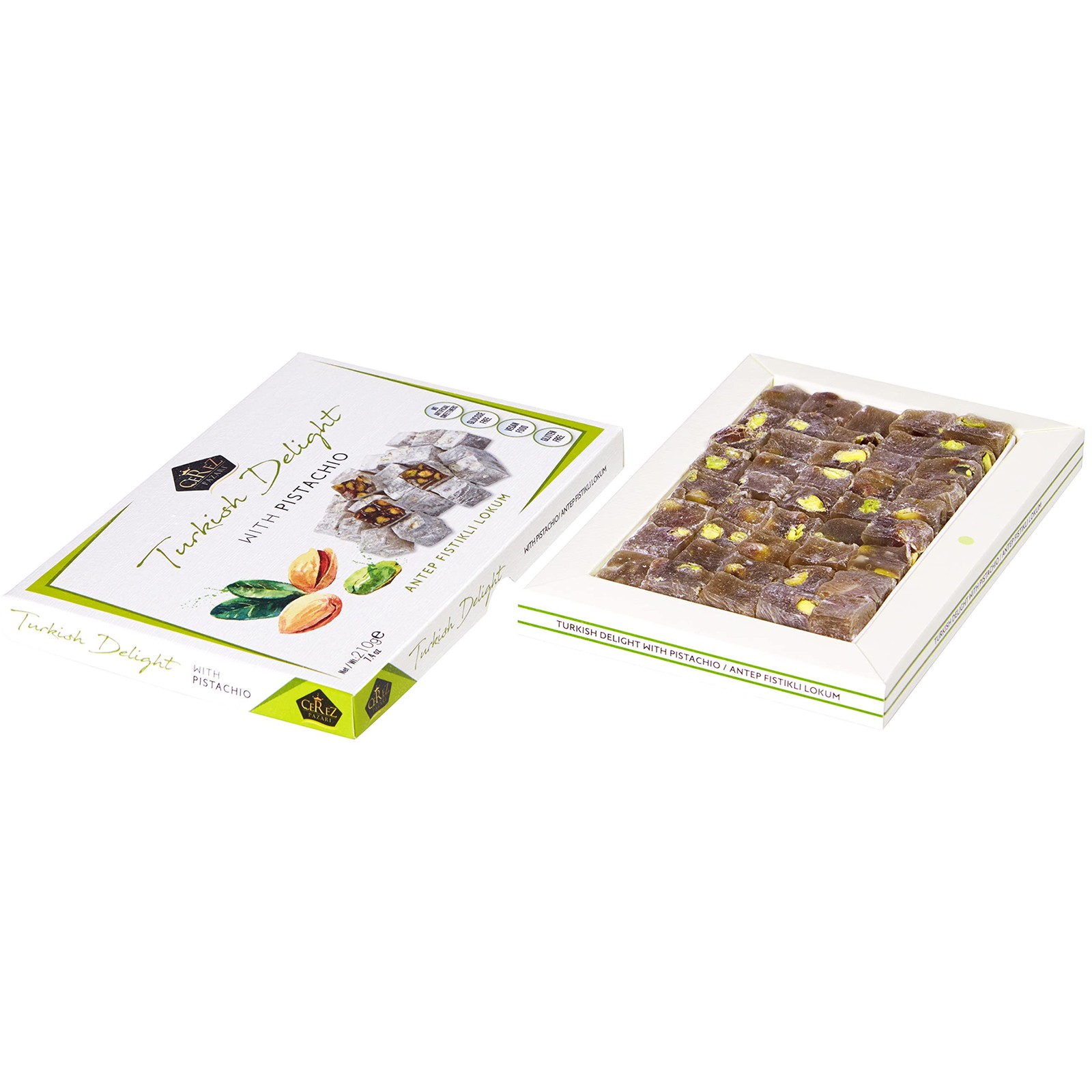 Cerez Pazari Turkish Delight Pistachio Candy, Gourmet 4.4 Ounce (Pack of 1)