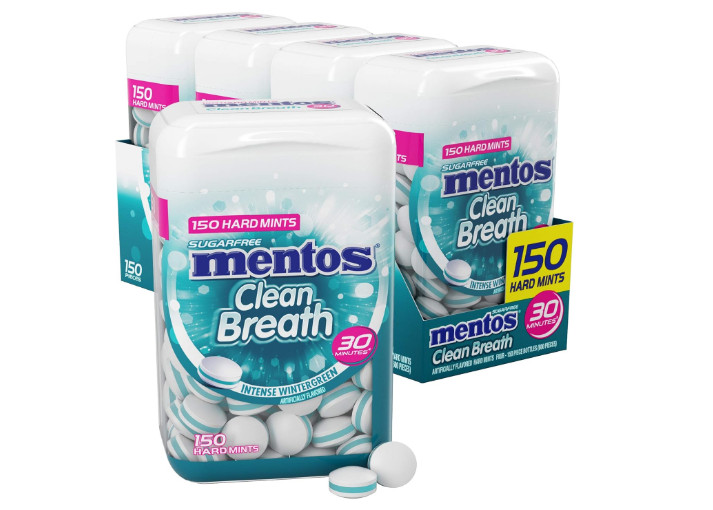 Clean Breath Sugarfree Hard Mint, 150Pc, Intense Peppermint (Pack of 4 Bottles)