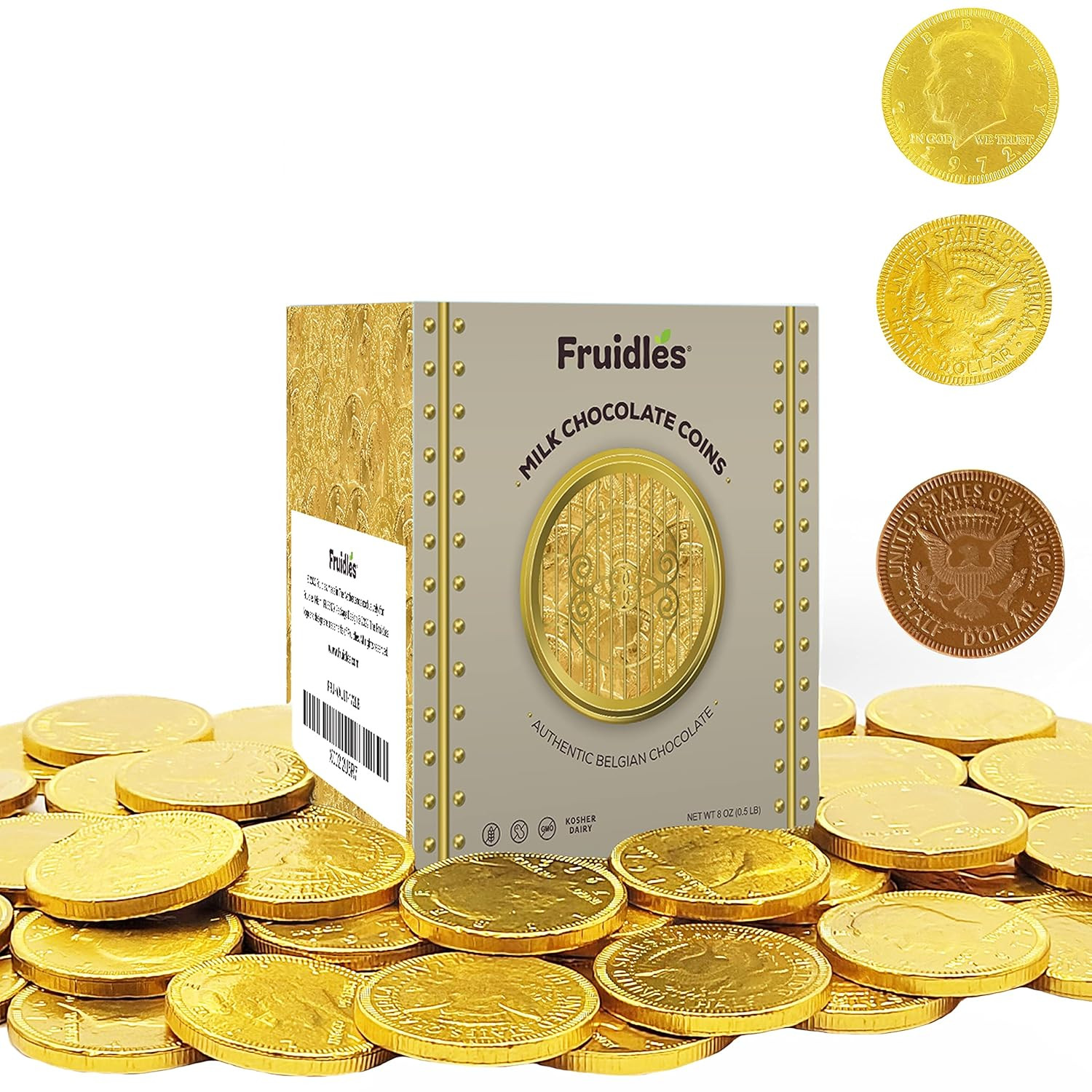 Milk Chocolate Gold Coins – Nut Free – Made with Premium Belgian Chocolate Vault