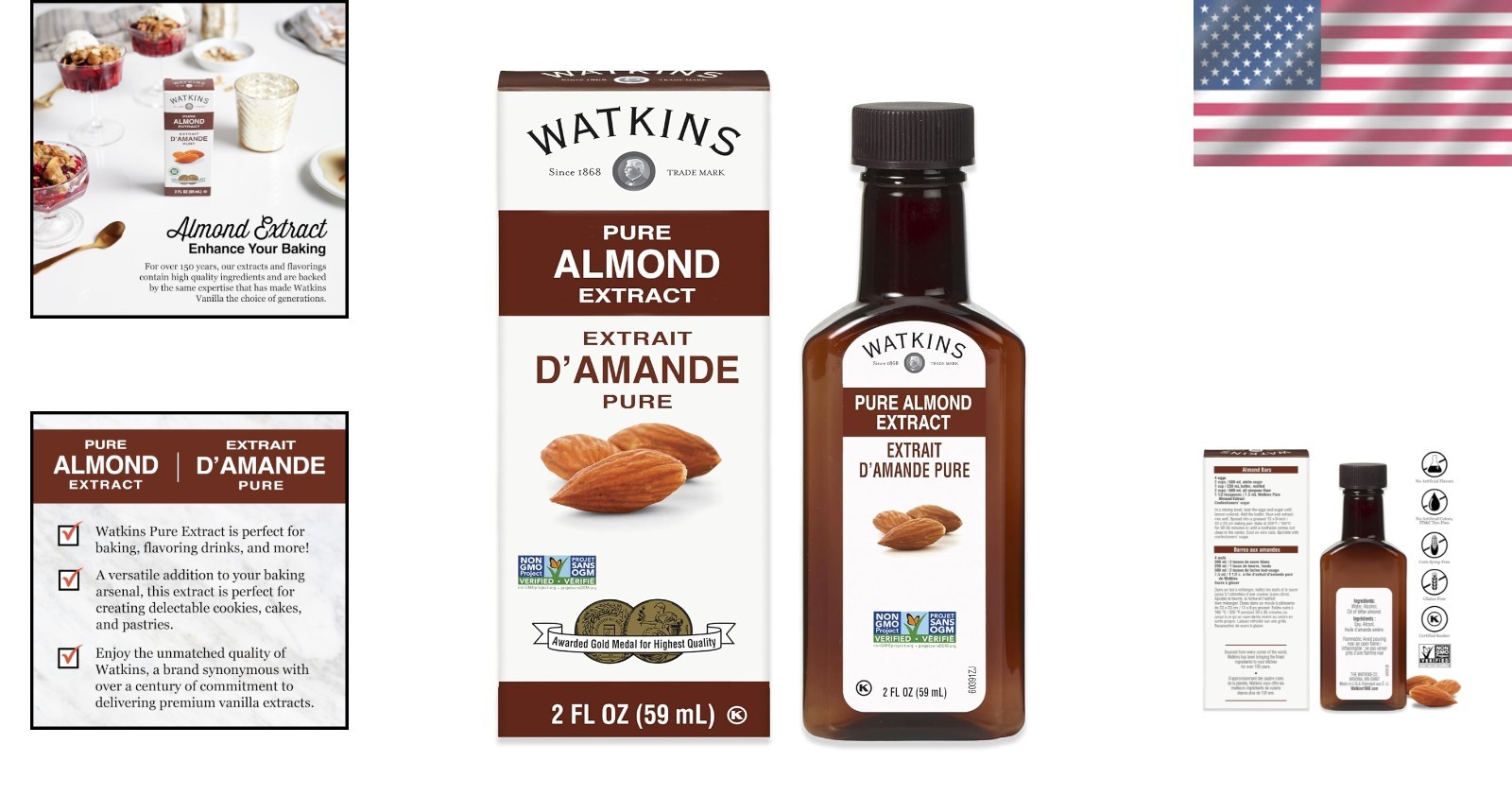 Natural Almond Extract 2 Fl Oz Perfect for Flavoring Drinks and Desserts