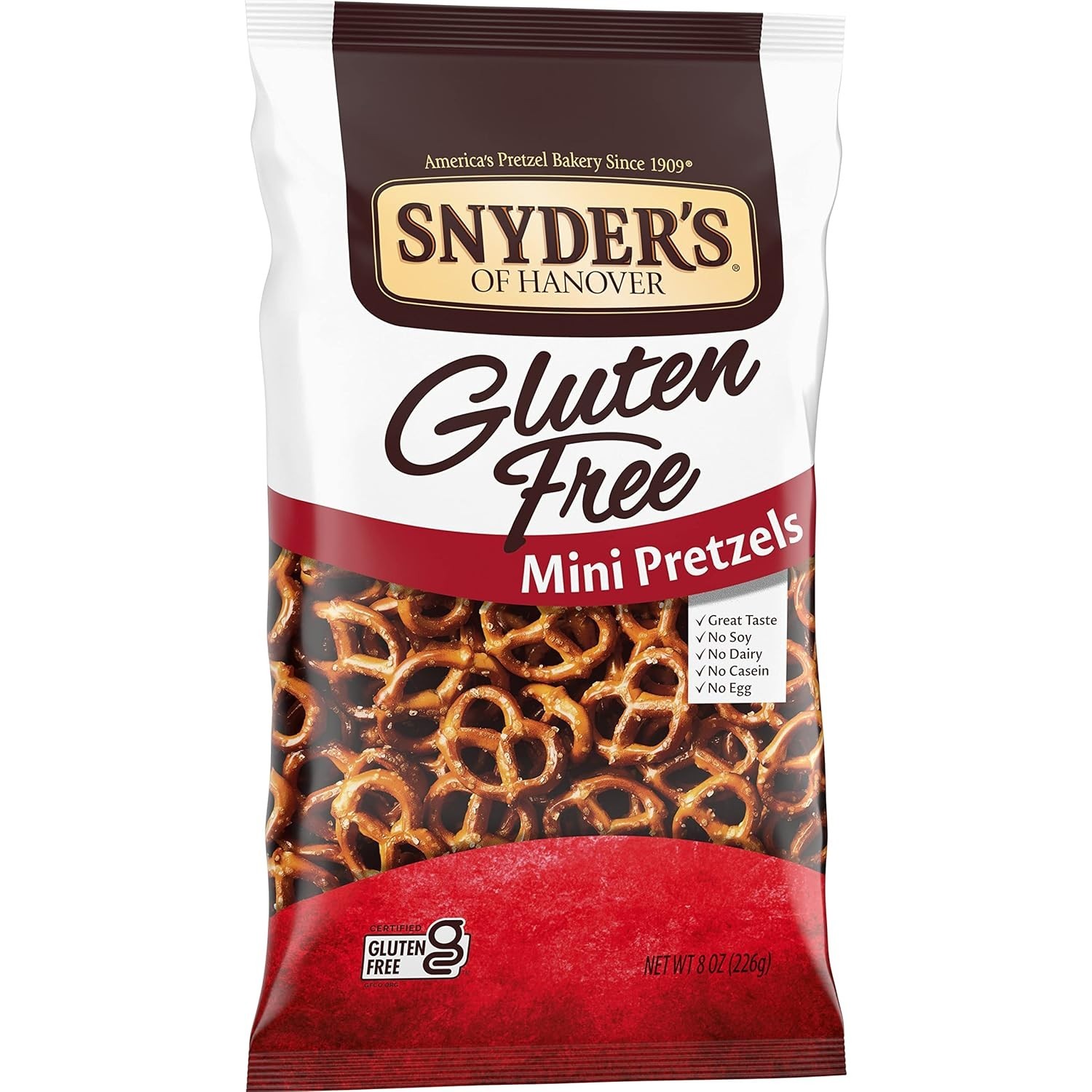 Snyder’s Gluten-Free Mini Pretzels, 8 Oz – Delicious Low-Fat Snack for All