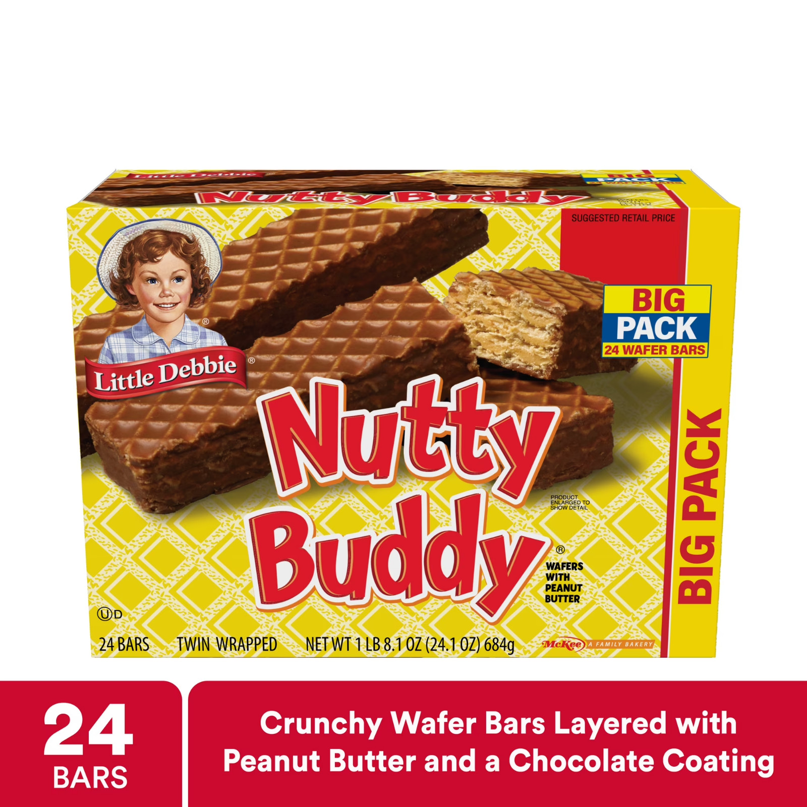 Little Debbie Big Pack Nutty Buddy Wafer Bars, 24.1 oz (24 count) Free Ship