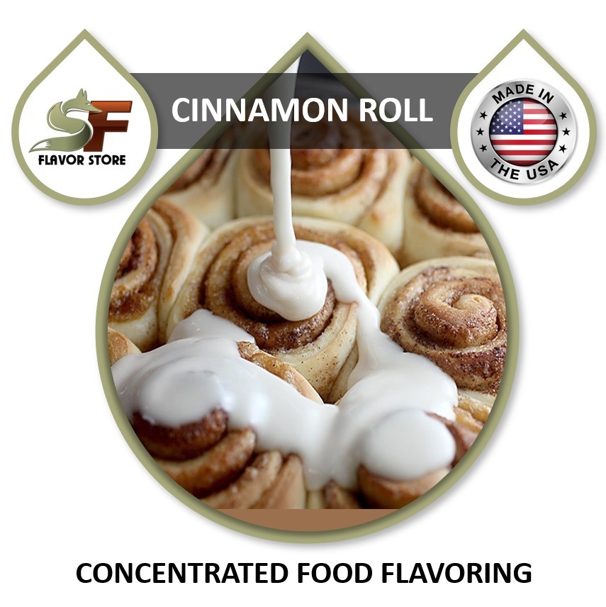 Cinnamon Roll Food Flavor Drops Flavoring Concentrate -1oz/30ml- SageFox – FL105