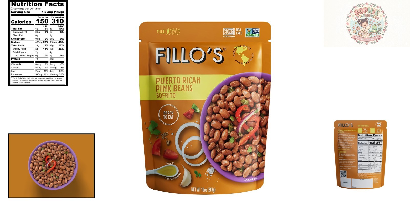 Nutritious 10 OZ Puerto Rican Pink Beans with Sofrito – Fat-Free &