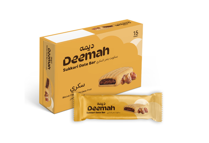 Deemah Sakkari Date Bar biscuit filled with sukkari date fruit pack of 15×3=45