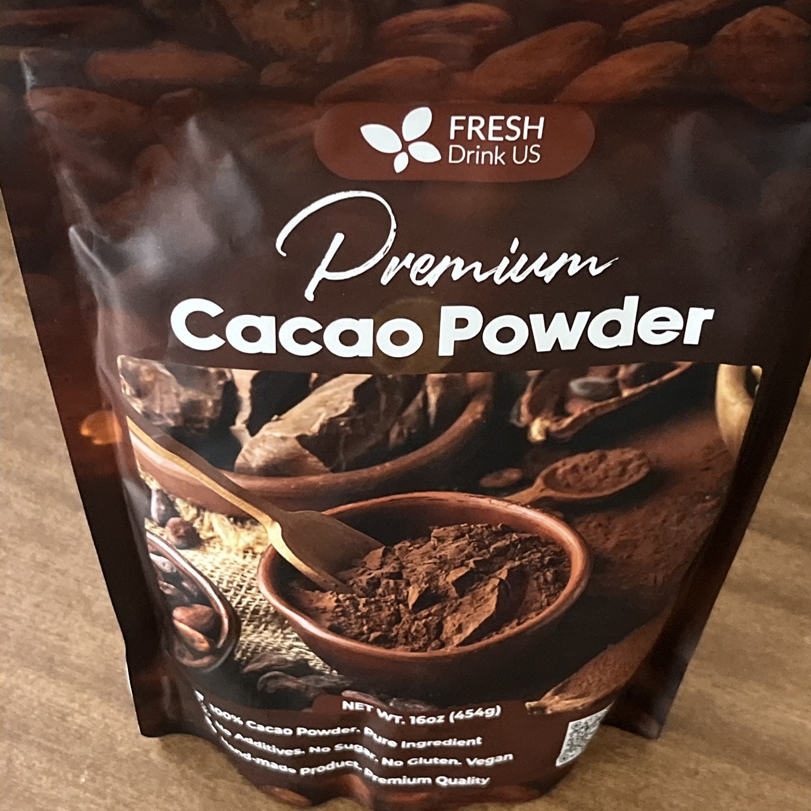 16oz Cacao Powder, 100% Natural & Pure, Unsweetened, Rich Chocolate Flavor,Vegan