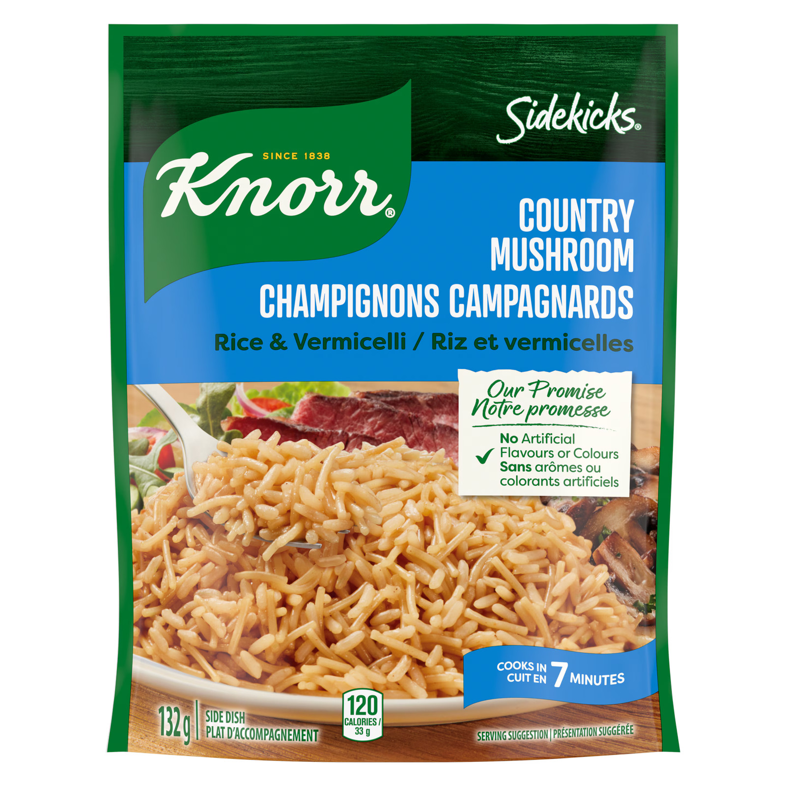 Knorr Sidekicks Country Mushroom Rice Side Dish 4.66 oz / 132 g