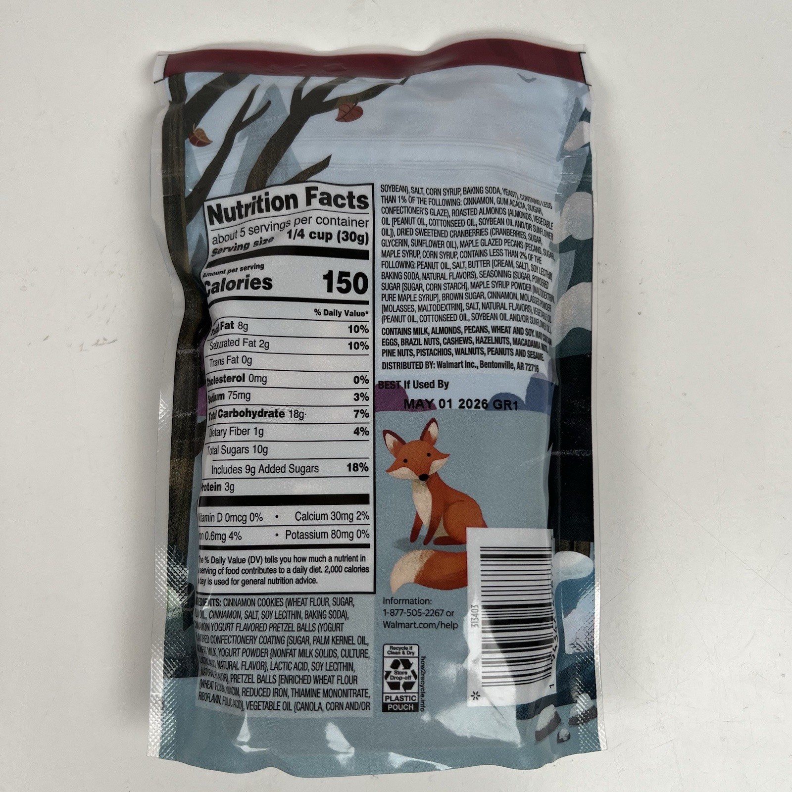 (6) Walmart Great Value Cinnamon Cranberry Trail Mix 5.5oz Bag Christmas Holiday