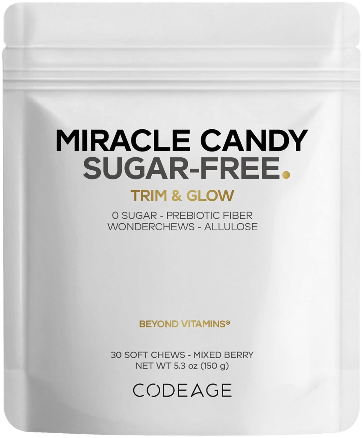 Codeage Miracle Candy Sugar-Free Candies, Mixed Berry Soft Chews – Allulose, Pre