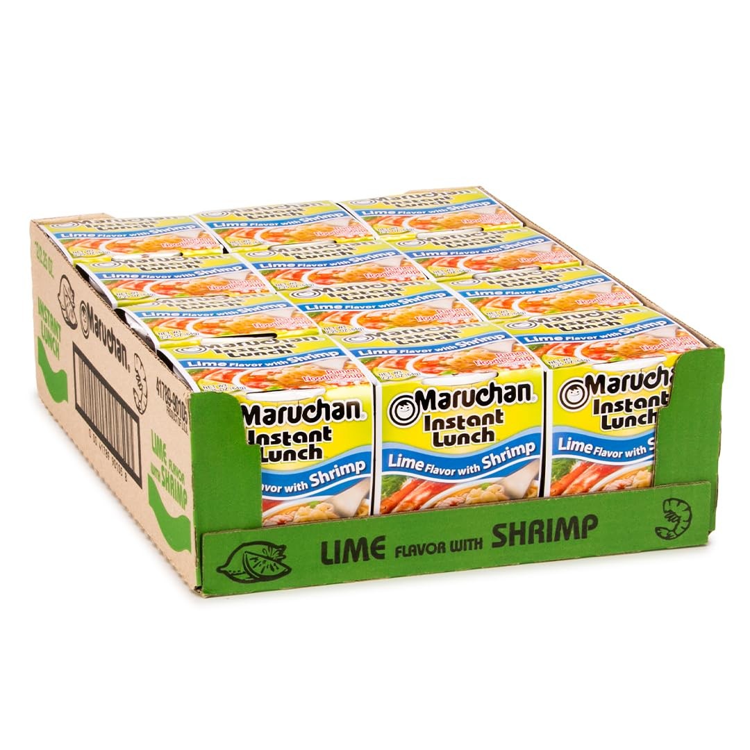 Instant Lime Shrimp Ramen Noodles – Quick Japanese Noodle Soup, 12 Cups