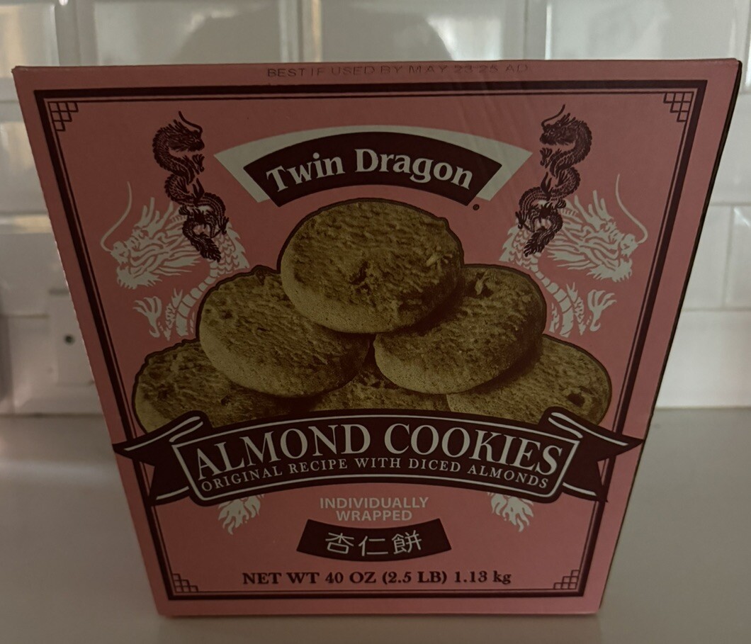 Twin Dragon Almond Cookies Individually Wrapped 2.5 Pounds/60oz 5/2025