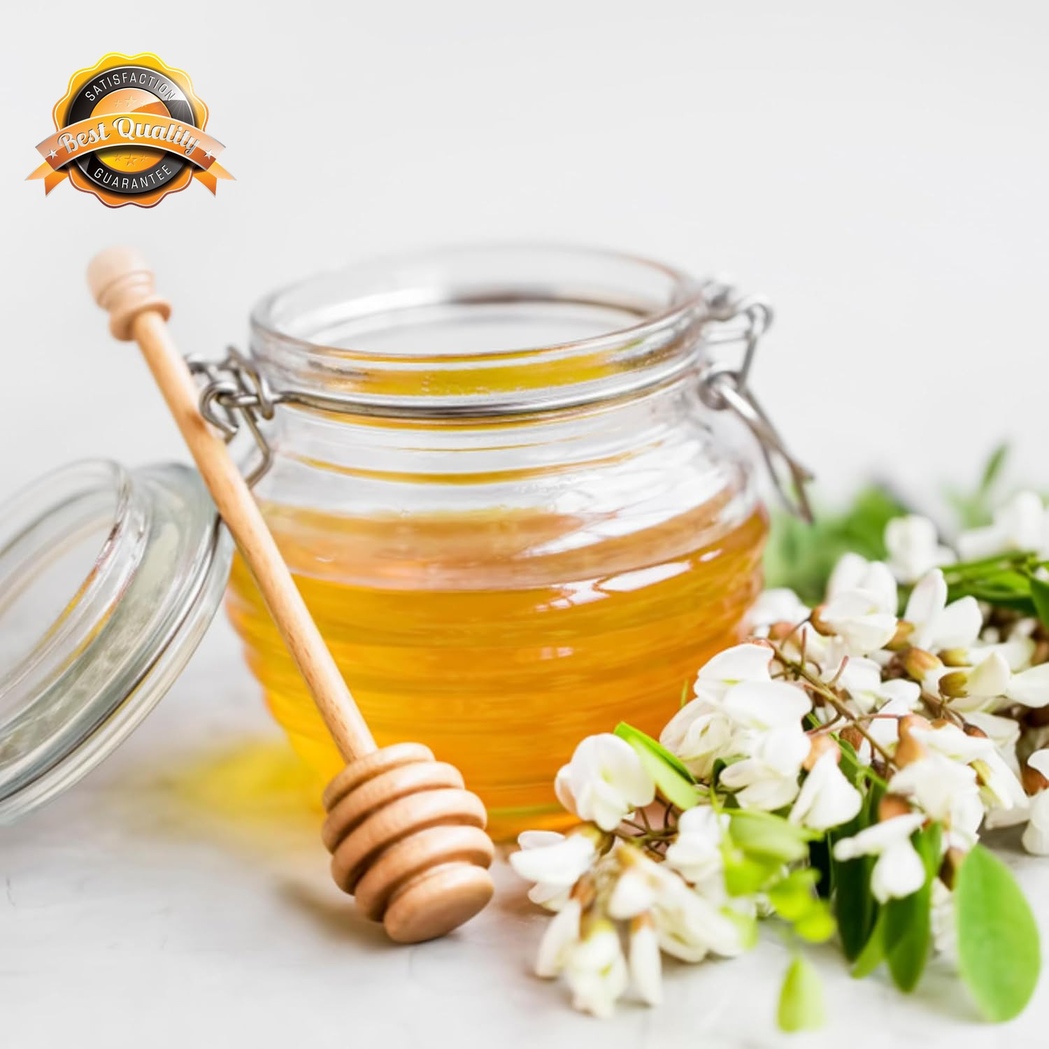 Hungarian Acacia Honey Raw Natural Liquid Pure Sweetener Glass Jar 17oz